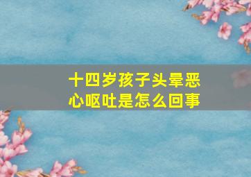 十四岁孩子头晕恶心呕吐是怎么回事