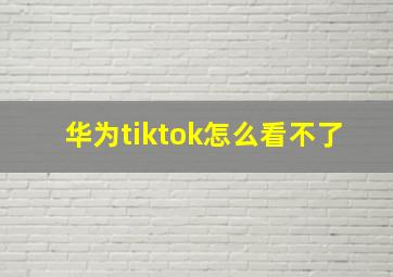 华为tiktok怎么看不了