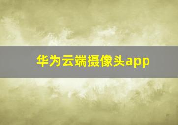 华为云端摄像头app