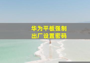 华为平板强制出厂设置密码