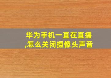 华为手机一直在直播,怎么关闭摄像头声音