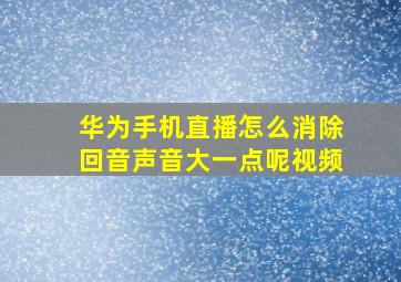 华为手机直播怎么消除回音声音大一点呢视频