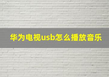 华为电视usb怎么播放音乐