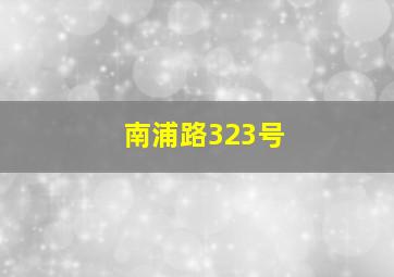 南浦路323号