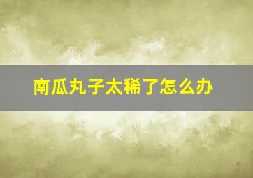 南瓜丸子太稀了怎么办