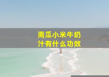 南瓜小米牛奶汁有什么功效