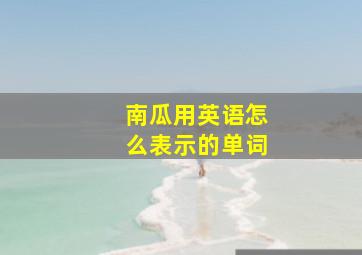 南瓜用英语怎么表示的单词