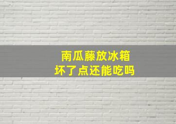 南瓜藤放冰箱坏了点还能吃吗