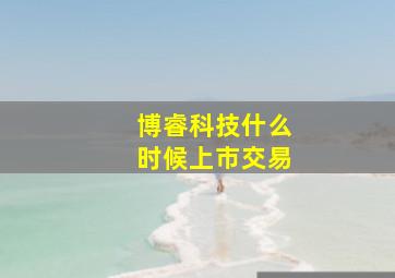 博睿科技什么时候上市交易