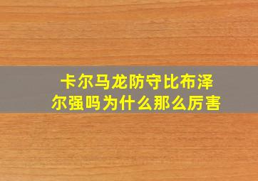 卡尔马龙防守比布泽尔强吗为什么那么厉害