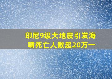 印尼9级大地震引发海啸死亡人数超20万一