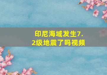 印尼海域发生7.2级地震了吗视频