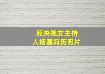 原央视女主持人杨磊简历照片