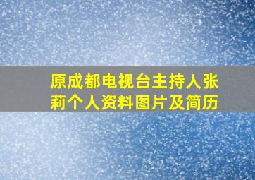 原成都电视台主持人张莉个人资料图片及简历