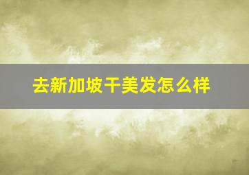 去新加坡干美发怎么样