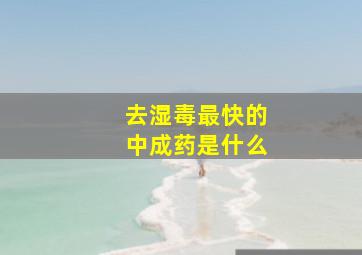 去湿毒最快的中成药是什么