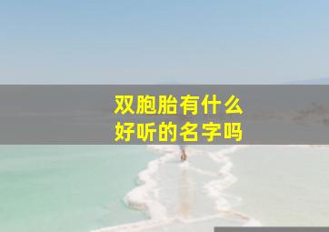 双胞胎有什么好听的名字吗