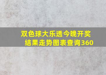 双色球大乐透今晚开奖结果走势图表查询360