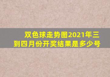 双色球走势图2021年三到四月份开奖结果是多少号