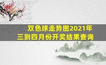 双色球走势图2021年三到四月份开奖结果查询