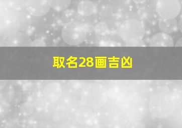 取名28画吉凶