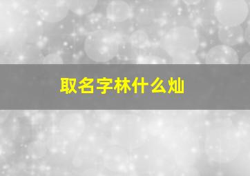 取名字林什么灿