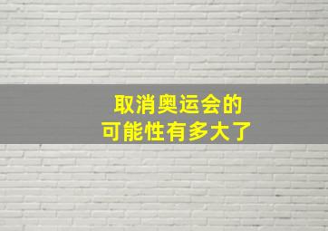 取消奥运会的可能性有多大了