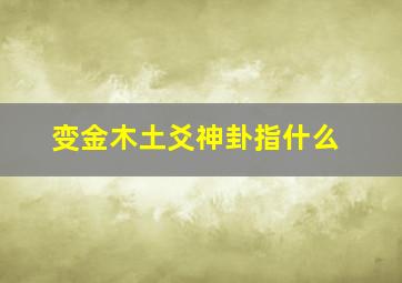 变金木土爻神卦指什么