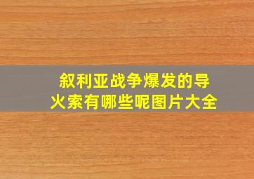 叙利亚战争爆发的导火索有哪些呢图片大全