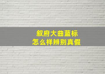 叙府大曲蓝标怎么样辨别真假