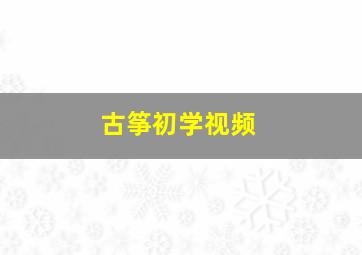 古筝初学视频