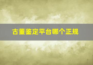 古董鉴定平台哪个正规