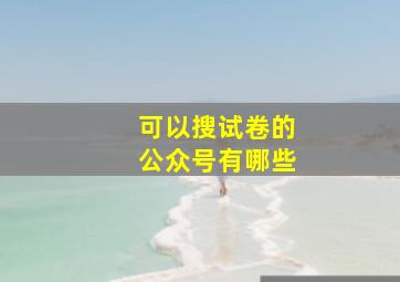 可以搜试卷的公众号有哪些