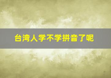 台湾人学不学拼音了呢