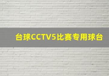 台球CCTV5比赛专用球台