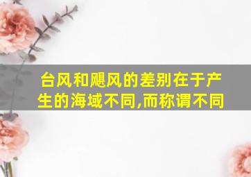 台风和飓风的差别在于产生的海域不同,而称谓不同