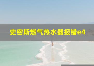 史密斯燃气热水器报错e4