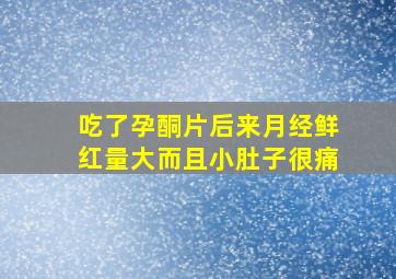 吃了孕酮片后来月经鲜红量大而且小肚子很痛