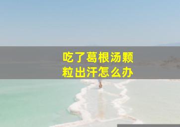 吃了葛根汤颗粒出汗怎么办