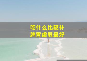 吃什么比较补脾胃虚弱最好