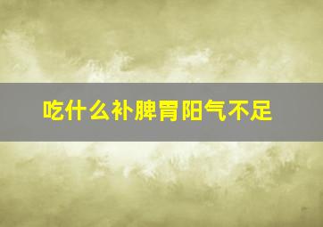 吃什么补脾胃阳气不足