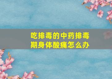 吃排毒的中药排毒期身体酸痛怎么办