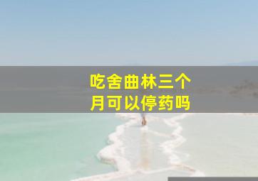 吃舍曲林三个月可以停药吗