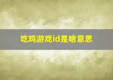 吃鸡游戏id是啥意思