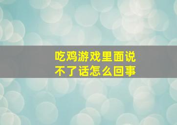 吃鸡游戏里面说不了话怎么回事