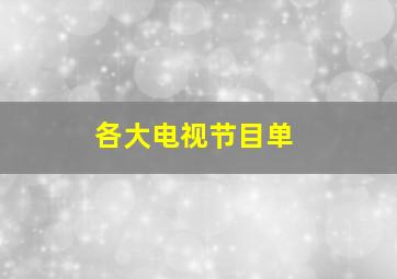 各大电视节目单