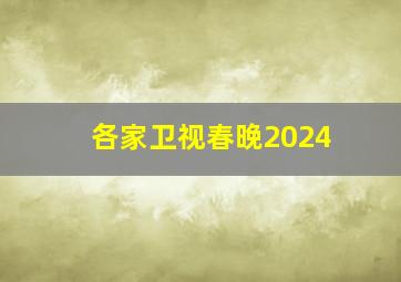 各家卫视春晚2024