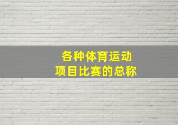 各种体育运动项目比赛的总称