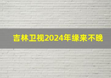 吉林卫视2024年缘来不晚