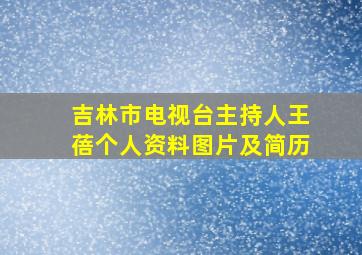 吉林市电视台主持人王蓓个人资料图片及简历